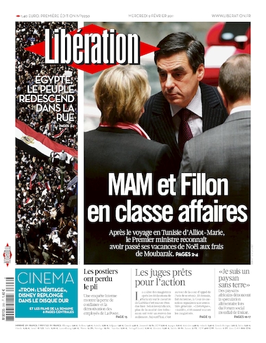 Liberation du Mercredi 9 fevrier 2011